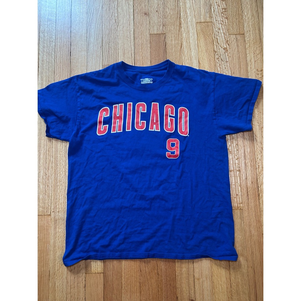 MLB Chicago Cubs Javier Baez 9 T-Shirt Mens Large Blue Short Sleeve Baseball Tee